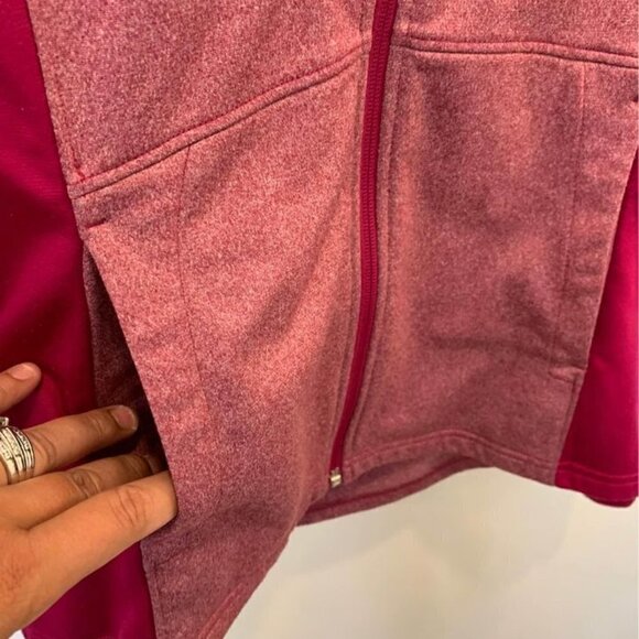 The North Face full zip jacket. Woman’s size medium. Cranberry. Hooded. Pockets. - Picture 3 of 9
